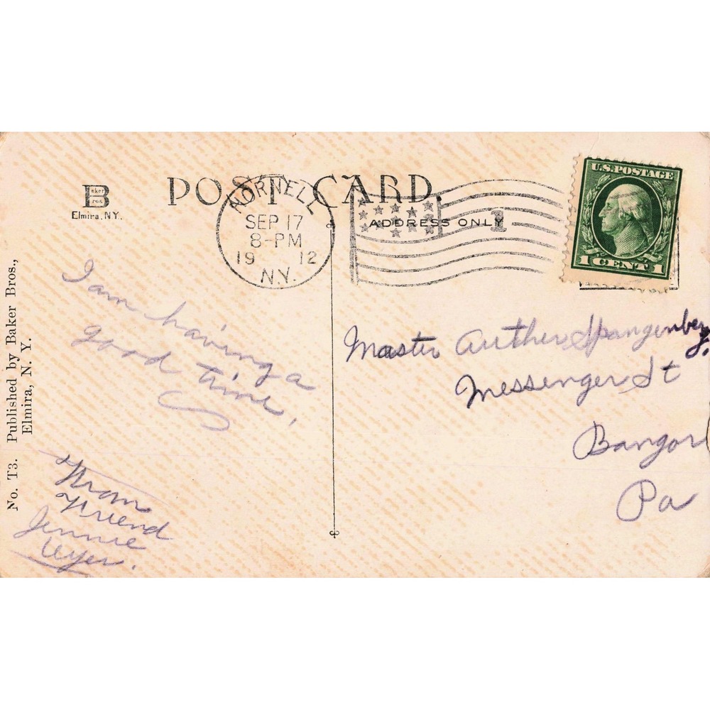 Hornell New York NY Postcard 1912 Armory Building Divided Back Baker Bros Posted - Picture 2 of 2